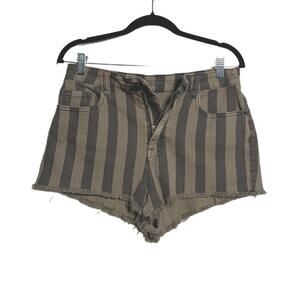 BDG High Rise Cheeky Striped Denim Shorts